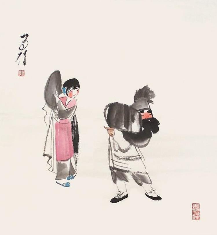 画一个戏曲人物「他笔下的戏曲人物看似一幅画恰似一场戏」